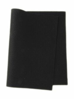 Wolvilt lapje 20&times;30 cm  - Zwart