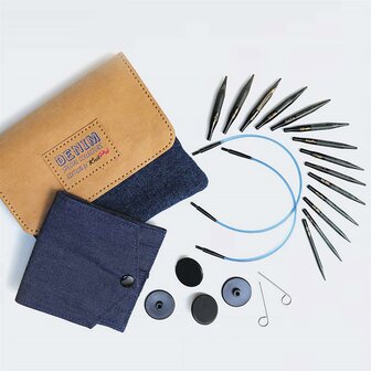 KnitPro Verwisselbare naaldenset mini hout indigo