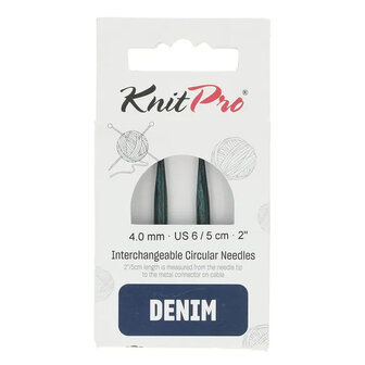 KnitPro Indigo - 5 cm korte verwisselbare breipunten  4.00mm