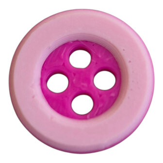 2 kleurig Roze knoopje 12mm
