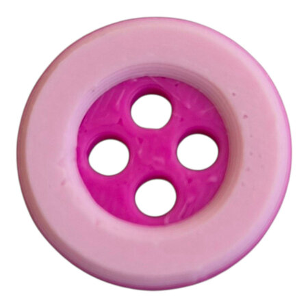 2 kleurig Roze knoopje 12mm