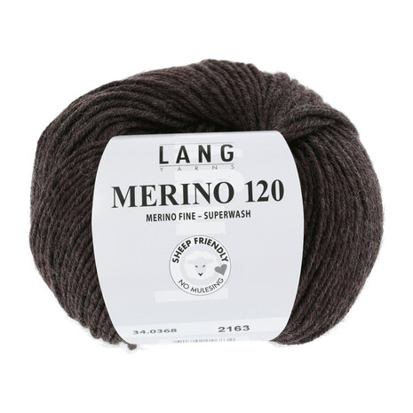 Lang Yarns Merino 120 - 368 Dark Brown