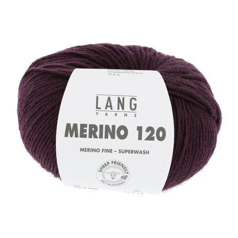 Lang Yarns Merino 120 - 390 Aubergine lite