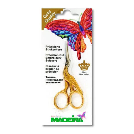 Madeira Ooievaarsschaar verguld 9cm