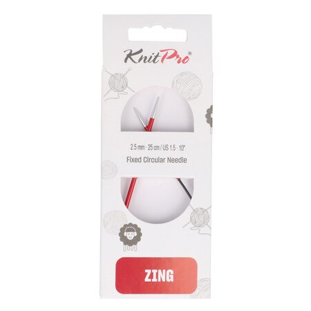 Knitpro Zing 2,50mm Asymetrische Rondbreinaalden 25cm